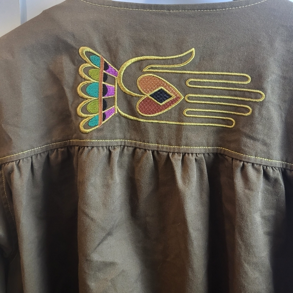 Bob‎ Mackie,Plus Size Wearable Art Shacket, Bohemian Designs  Buttons, Size Lg - Picture 5 of 11